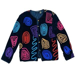 Vintage 1980s Allure Funky Abstract Womens Blouse